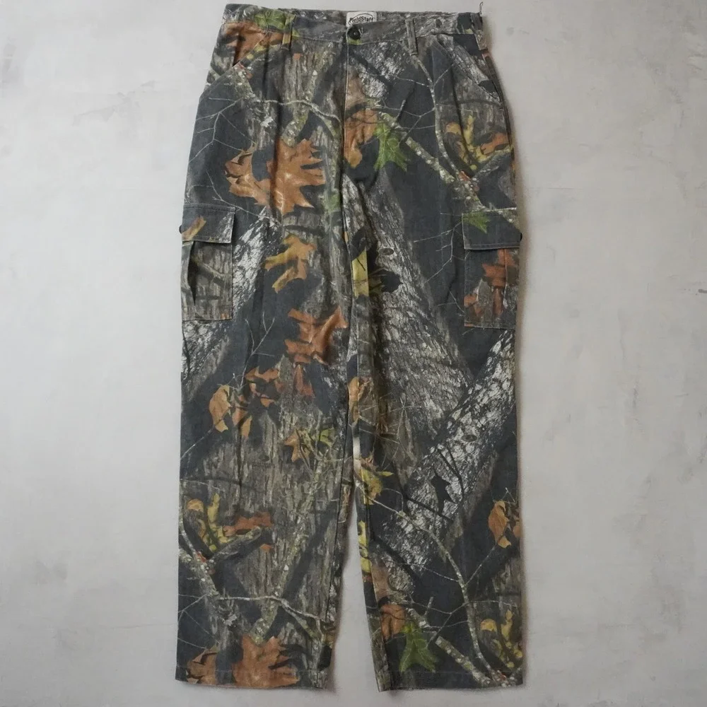 Vintage Field Staff Mossy Oak Camo Cargo Pants Large 36 Mens Break-Up Hunting